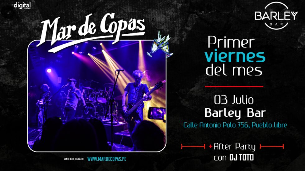 Primer Viernes del Mes - Mar de Copas en Barley Bar